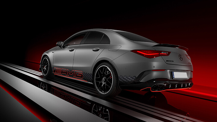 Grey Mercedes-AMG CLA Rear