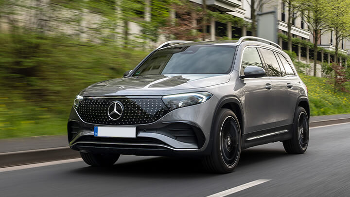 Grey Mercedes-Benz EQB Driving