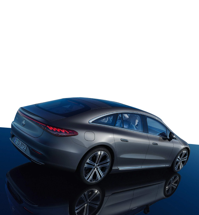 Grey Mercedes-Benz EQS Exterior Rear Static