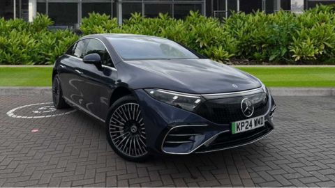 Black Mercedes-Benz EQS AMG Line Exterior Front Static