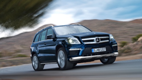 Blue Used Mercedes-Benz GL-Class Exterior Front Driving
