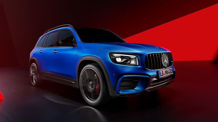 Blue Mercedes-AMG GLC Front