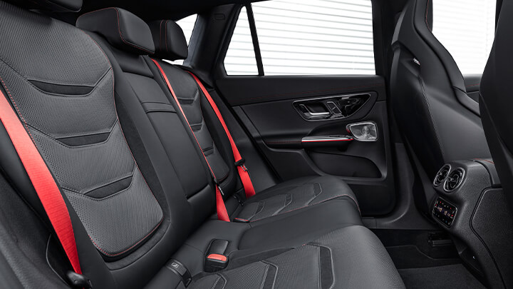 Mercedes-AMG GLC SUV Black Leather Seats With Red Seat Belts