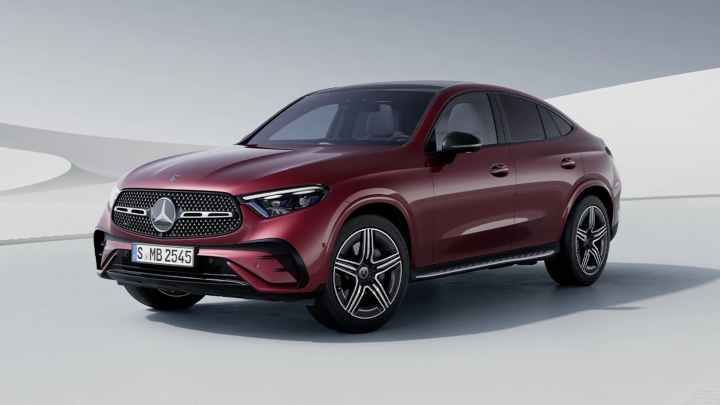 Red Mercedes-Benz GLC Coupe Exterior Front Static