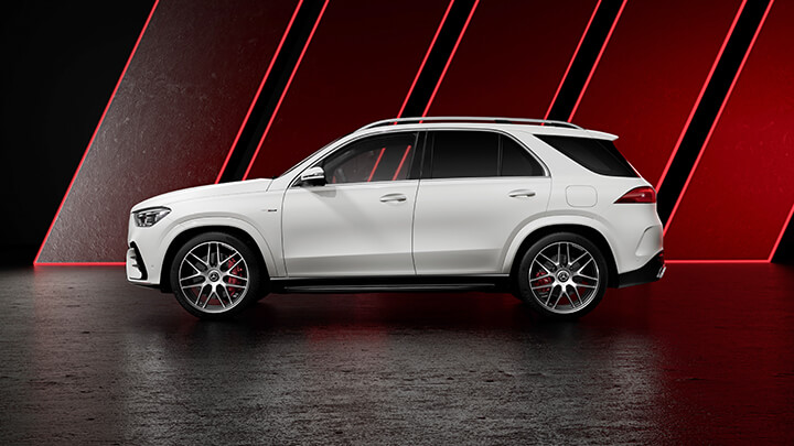 White Mercedes-AMG GLE SUV Side