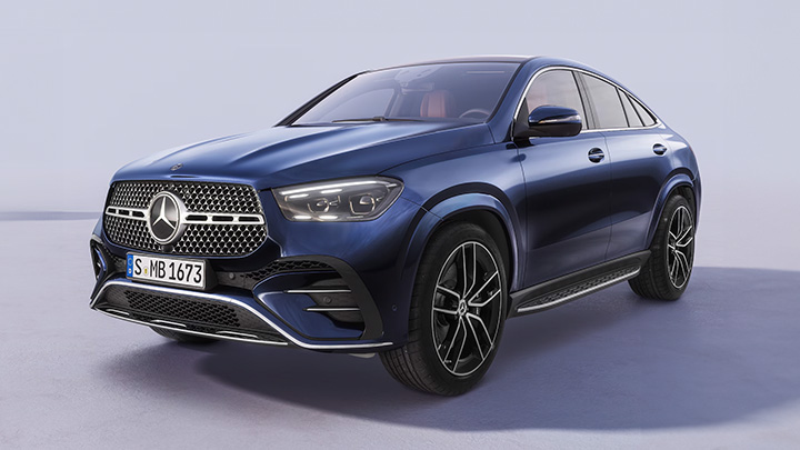 Blue Mercedes-Benz GLE Coupe Exterior Front Static