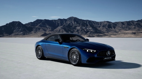 Blue Mercedes-AMG SL 43 Premium Plus Exterior Front Static