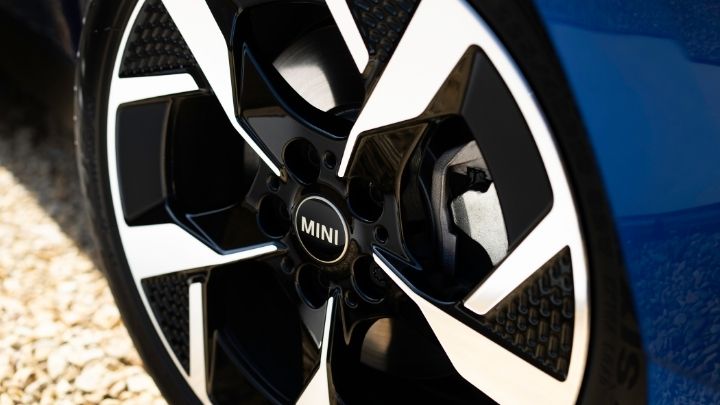 MINI wheel on a blue car