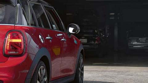 mini hatch entering workshop