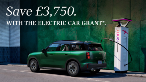 Dark Green Mini Countryman EV Grant