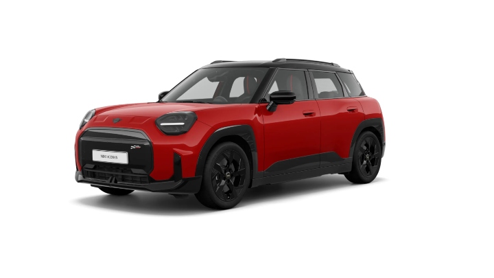 Red MINI Aceman Sport Exterior Front in Studio