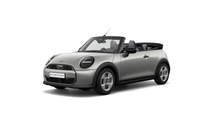 Silver MINI Convertible Classic Exterior Front in Studio