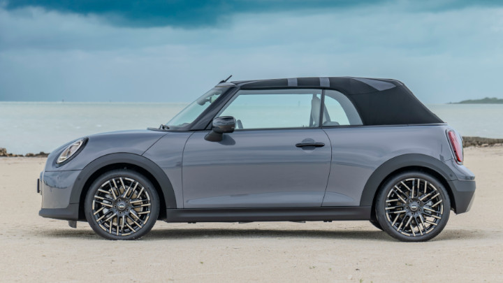 MINI Cooper Convertible Side Angle Roof Up