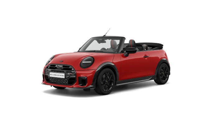 Red MINI Convertible Sport Exterior Front in Studio