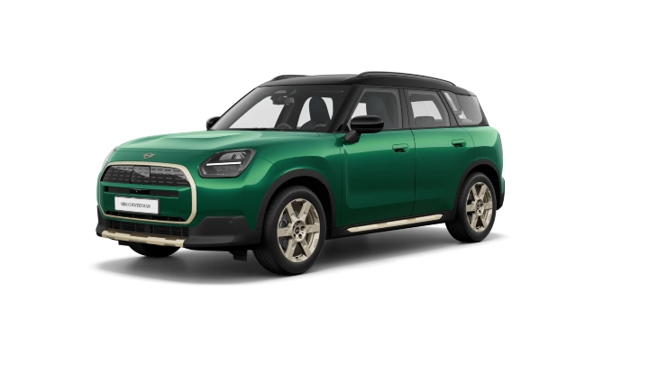 Green MINI Countryman Exclusive Exterior Front in Studio