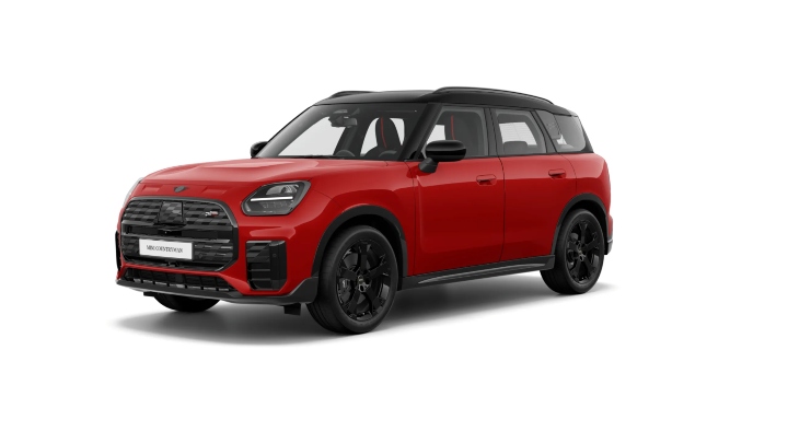Red MINI Countryman Sport Exterior Front in Studio