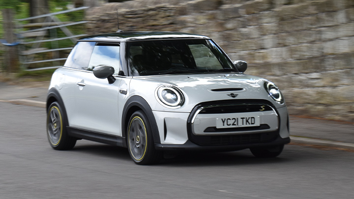 MINI Electric, driving in village