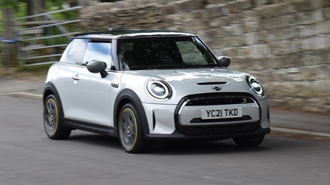 MINI Electric, driving in village