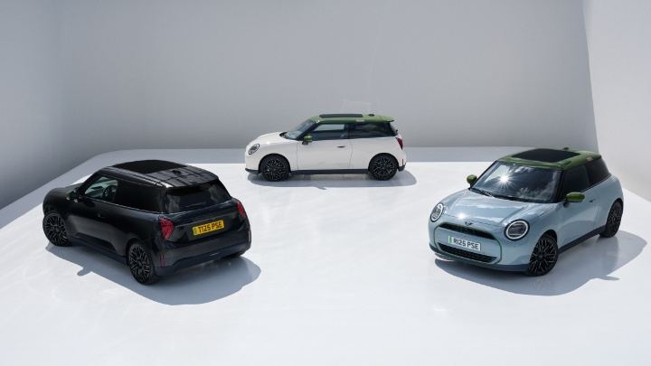 MINI Cooper models in Paul Smith trim displayed in minimalist studio