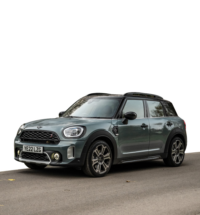 Grey MINI Countryman paralleled parked