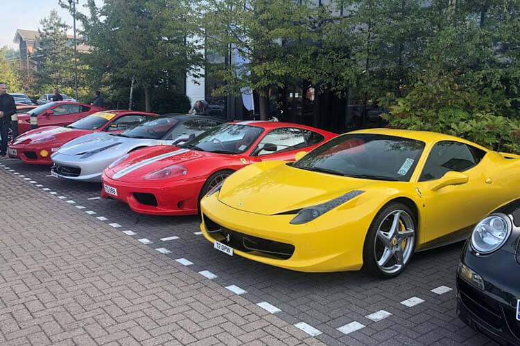 ferrari at car cafe nottingham