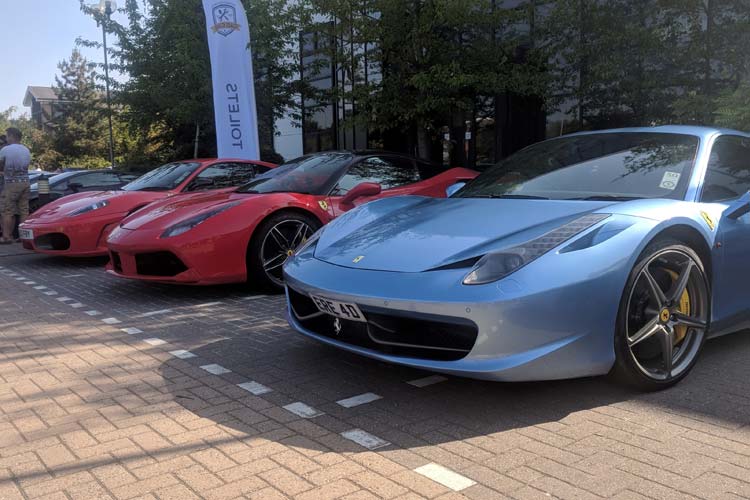 ferrari lineup and cars cafe nottingham