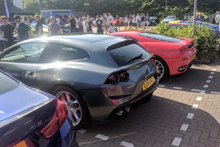 ferrari at cars cafe nottingham
