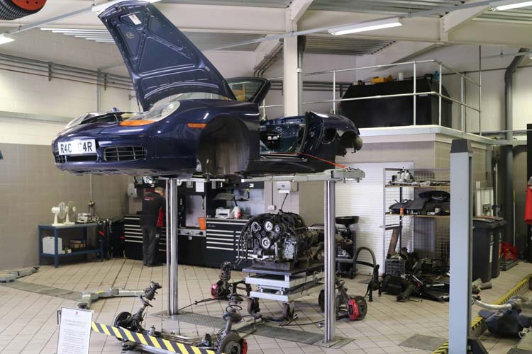 Porsche Centre Nottingham Unrestored Boxster On Lift