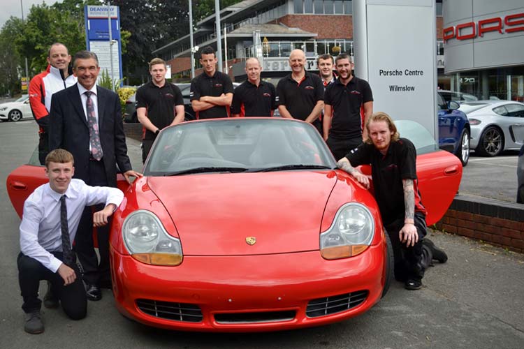 Restored Porsche Boxster at Porsche Wilmslow