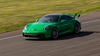 Green Porsche 911 GT3 Driving