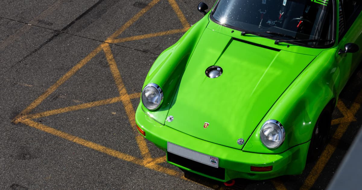 Green Porsche 911 RSR Aerial
