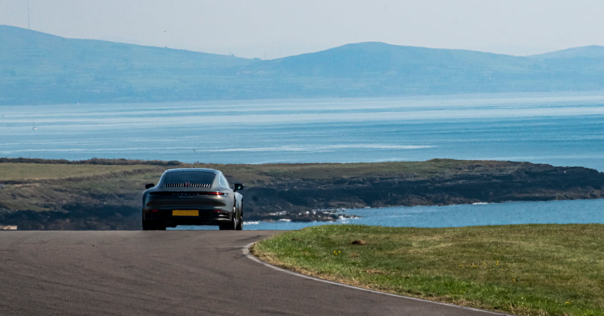 Grey Porsche Anglesey Race Circuit
