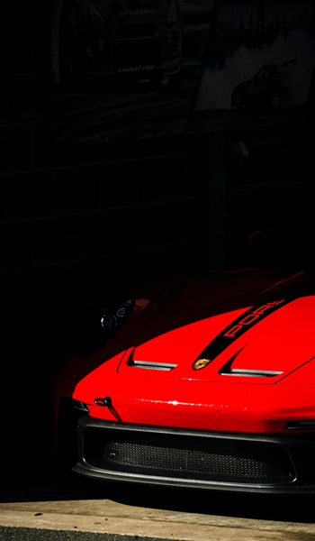 Red Porsche 911 GT3 In Shadows