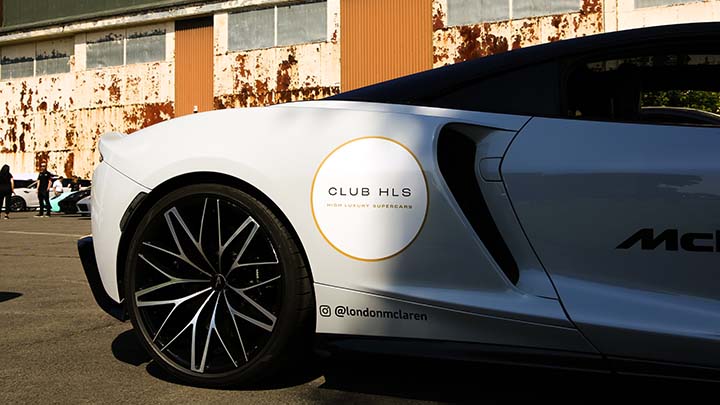 White McLaren with CLUB HLS Badge