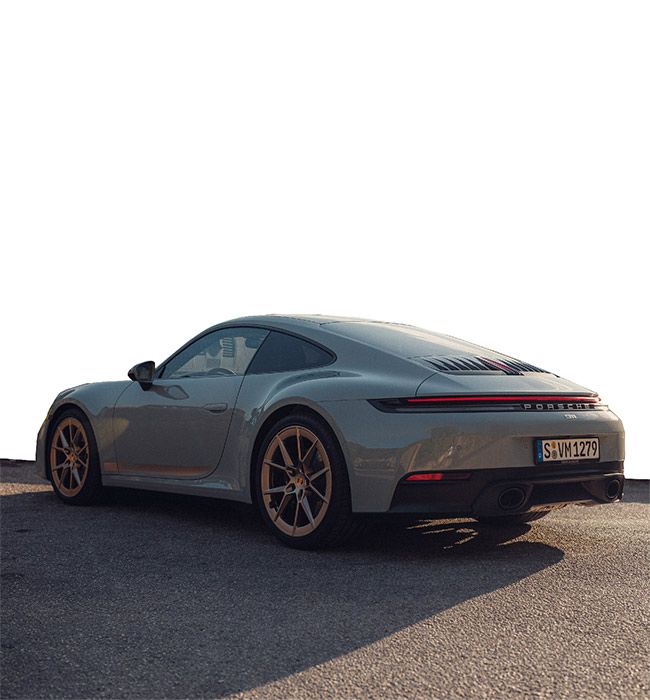 Grey Porsche 911 Cut Out Background