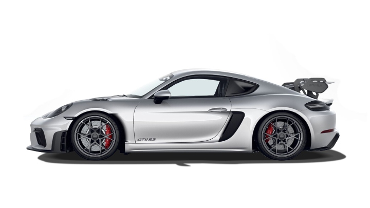Silver Porsche 718 Cayman GT4 RS