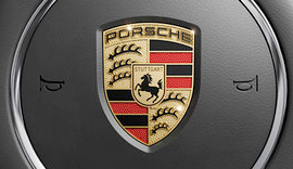Porsche car badge.