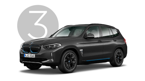 Black BMW iX3 Exterior in Studio with Step 1 Background