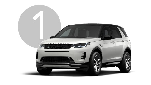 Silver Land Rover Discovery Sport Exterior in Studio with Step 1 Background