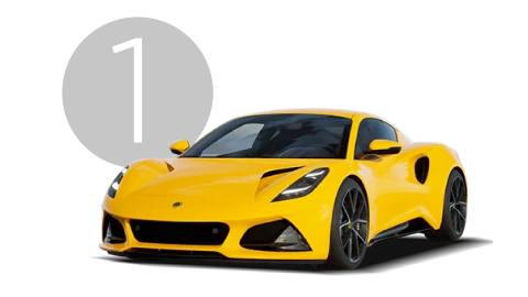 Yellow Lotus Emira Exterior in Studio with Step 1 Background