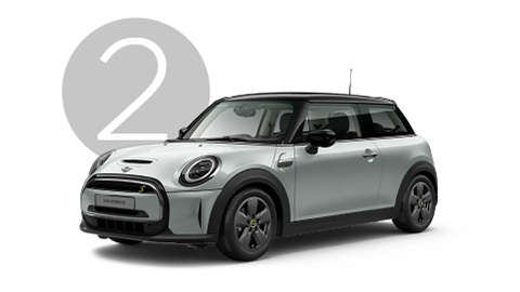 Silver MINI Cooper Exterior Front in Studio with Step 2 Background