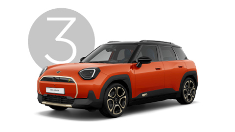 Red MINI Aceman Exterior Front in Studio with Step 3 Background