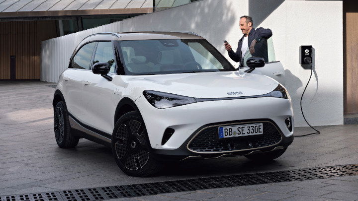 White smart #1 Exterior Front Charging