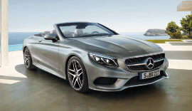 Silver Mercedes-Benz S-Class Coupe parked.