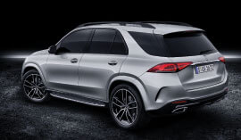 Back view of the 2019 Mercedes-Benz GLE SUV.