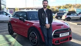 Red MINI JCW with Mr JWW.