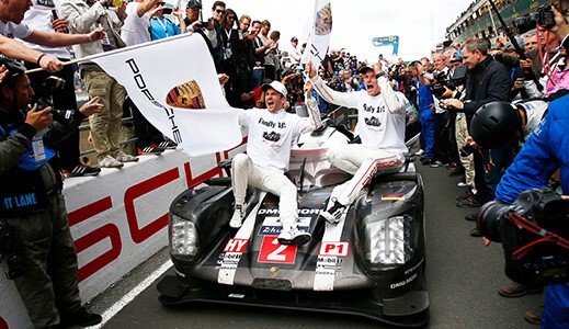 Black Porsche at Le Mans.