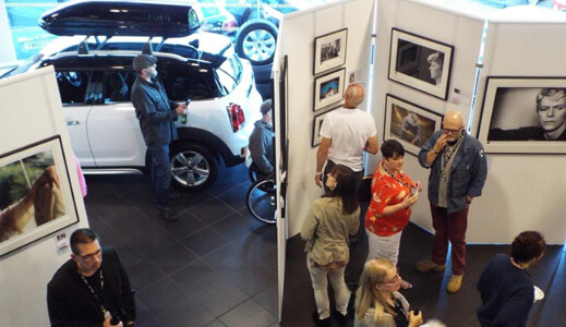 Gallery of David Bowie photographs at a Stratstone event.