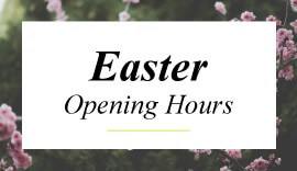 Easter opening hours sign.