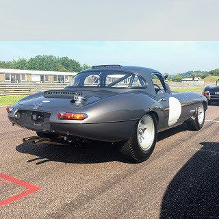 Rear view of the Jaguar Lightweight E-Type.